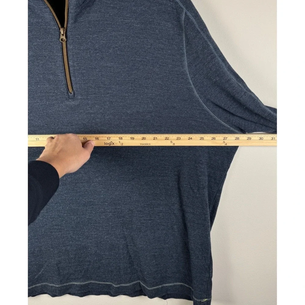 Robert Graham Blue Textured Quarter Zip Long Sleeve Pullover Shirt Men's 4XL - Picture 6 of 7